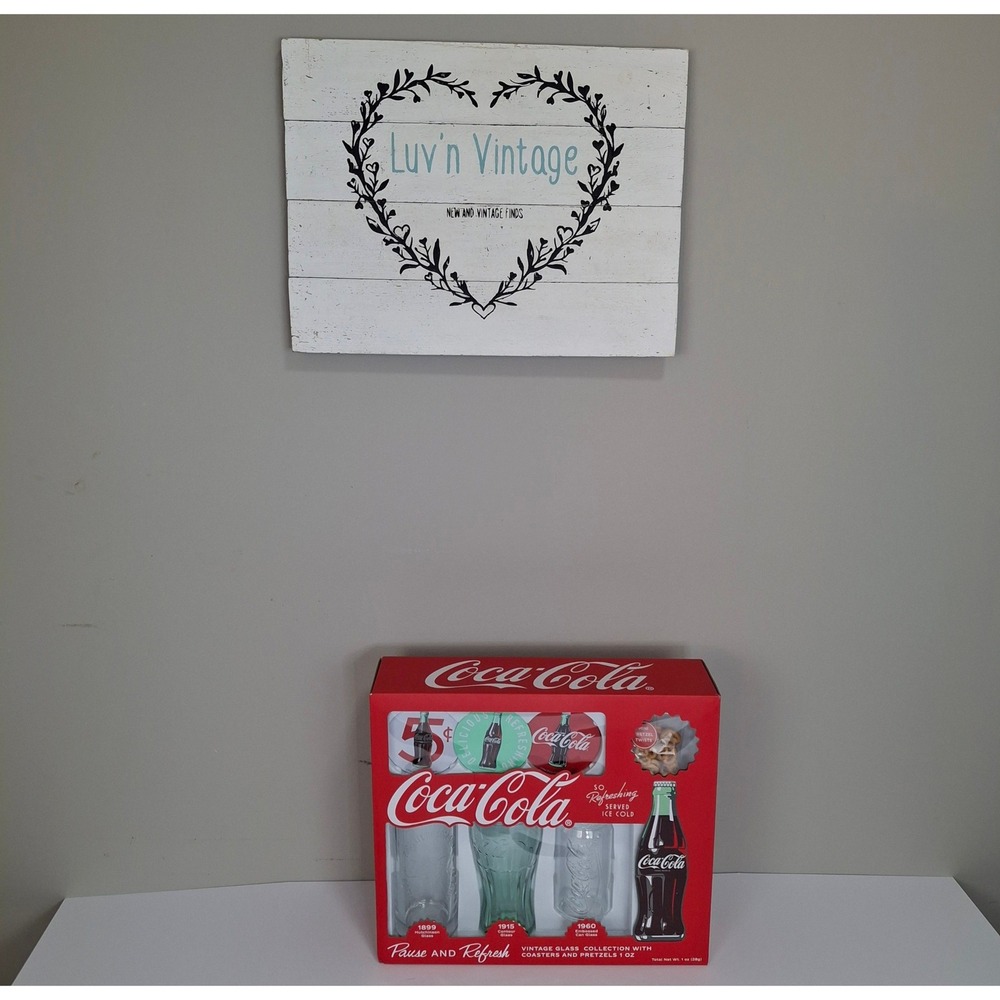Coca Cola Vintage Style Glass Collection with Coasters‎ and Pretzels Set of 3